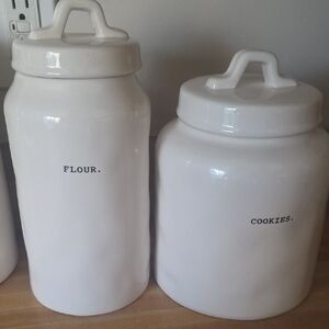 Rae Dunn Flour & Cookies Canister Typewriter Set